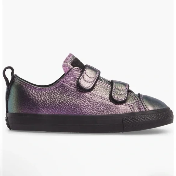 Chuck Taylor® All Star® Converse Iridescent Leather Low Top Sneaker | NEW!!!💜 - Picture 3 of 11